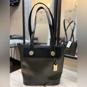 Vintage Dooney & Bourke Tote (Slight Wear Pictured) Black and Gold Perforated